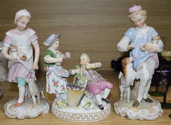 Three German porcelain figures